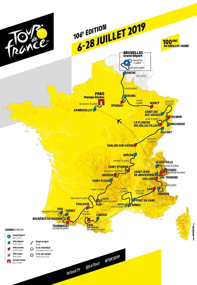 Parcours du Tour de France 2019