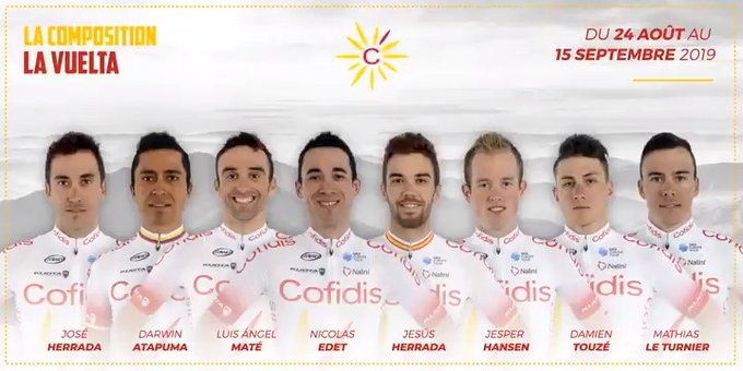 L'équipe Cofidis pour la Vuelta 2019