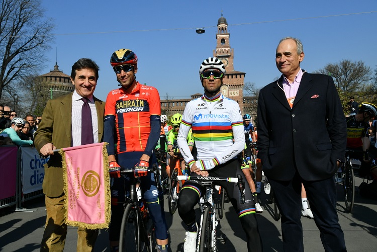 Vincenzo Nibali et Alejandro Valverde au départ
