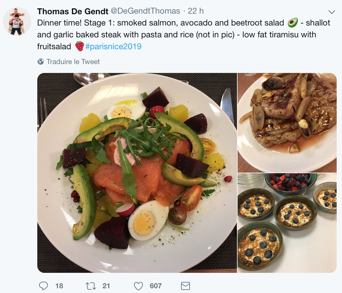 Que mange Thomas De Gendt ?