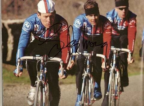 Christophe Manin dans la roue de Lance Armstrong et d'Andrew Hampstein durant son année passée chez Motorola