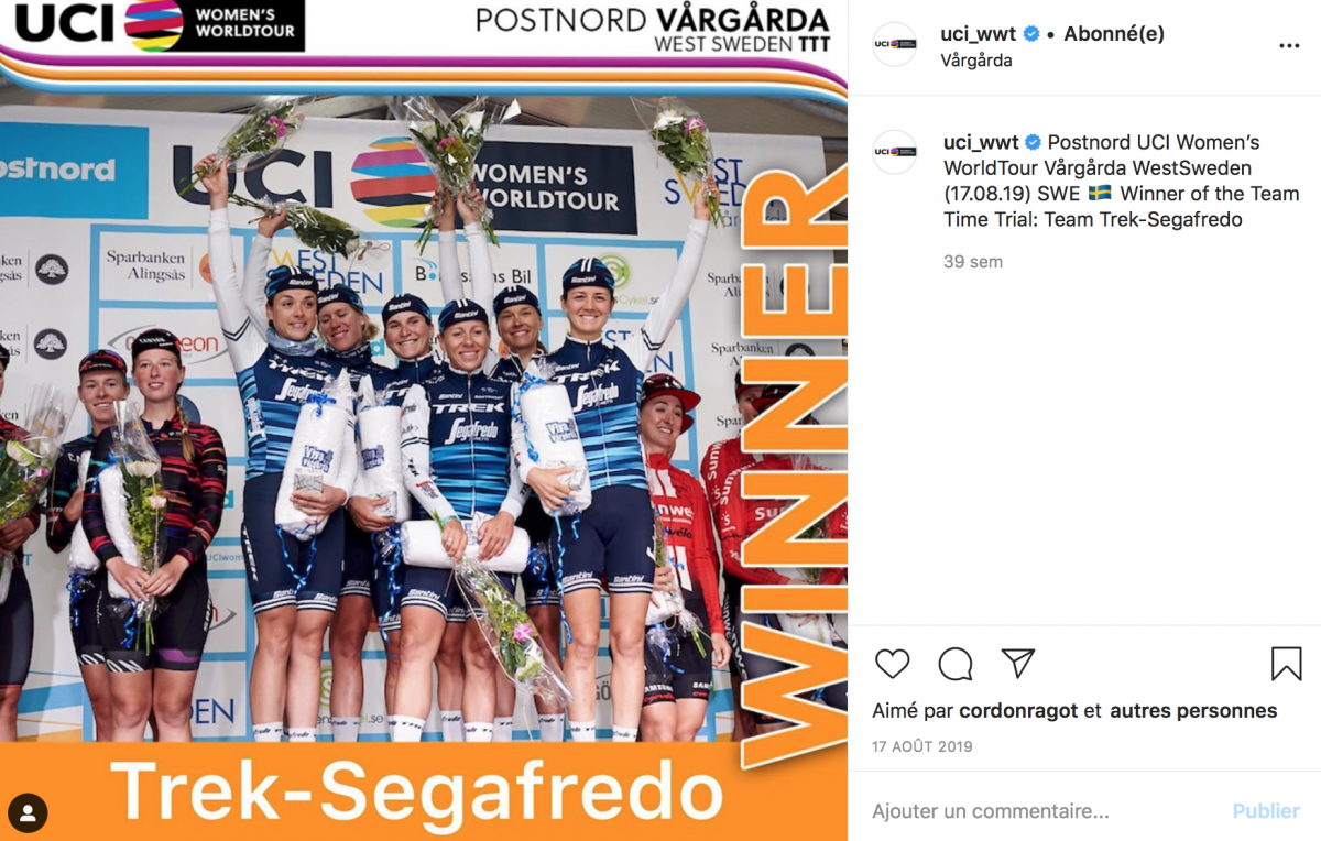 La Trek Segafredo s'offre le chrono par équipes de Vargarda en 2019