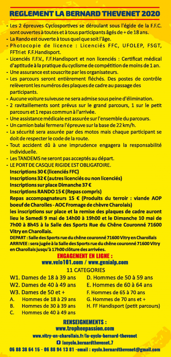 REGLEMENT_La Bernard THEVENET 2020 REGLEMENT_La Bernard THEVENET 2020