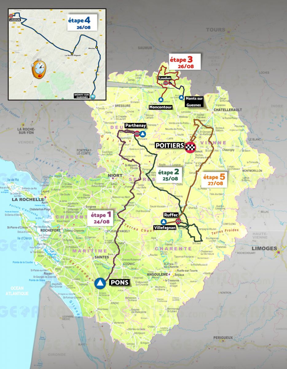 Les étapes du Tour Poitou Charentes 2021