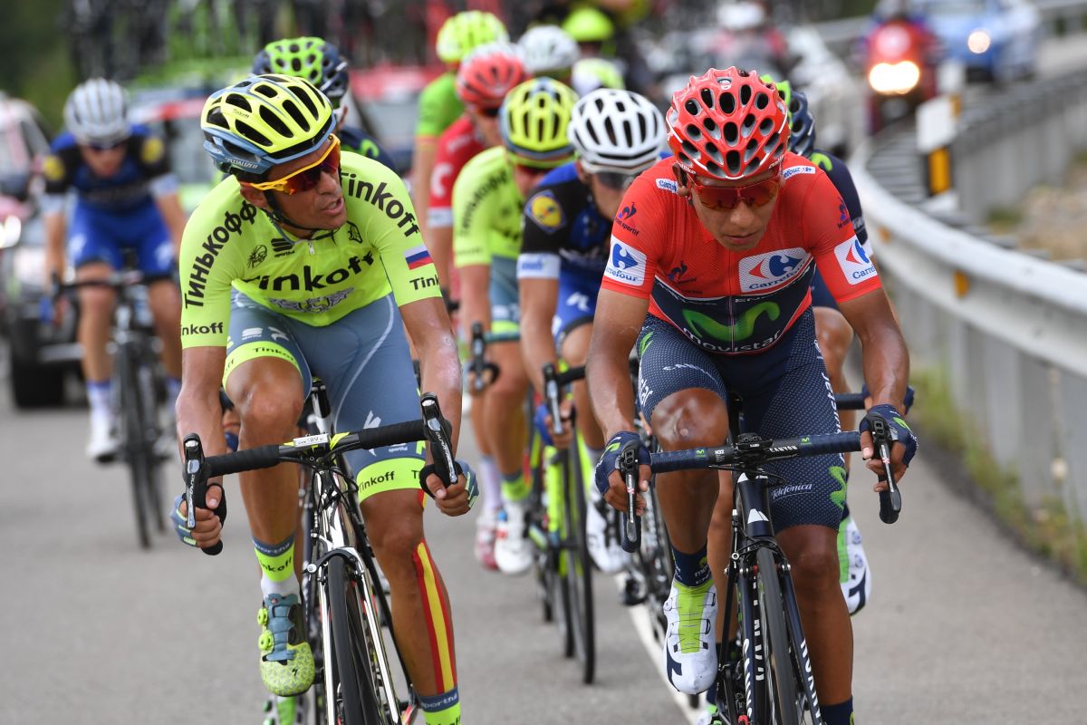 Nairo Quintana et Alberto Contador alliés pour distancer Christopher Froome sur la route de Formigal, en 2016
