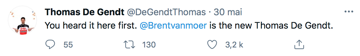 Thomas De Gendt ne perd pas son humour