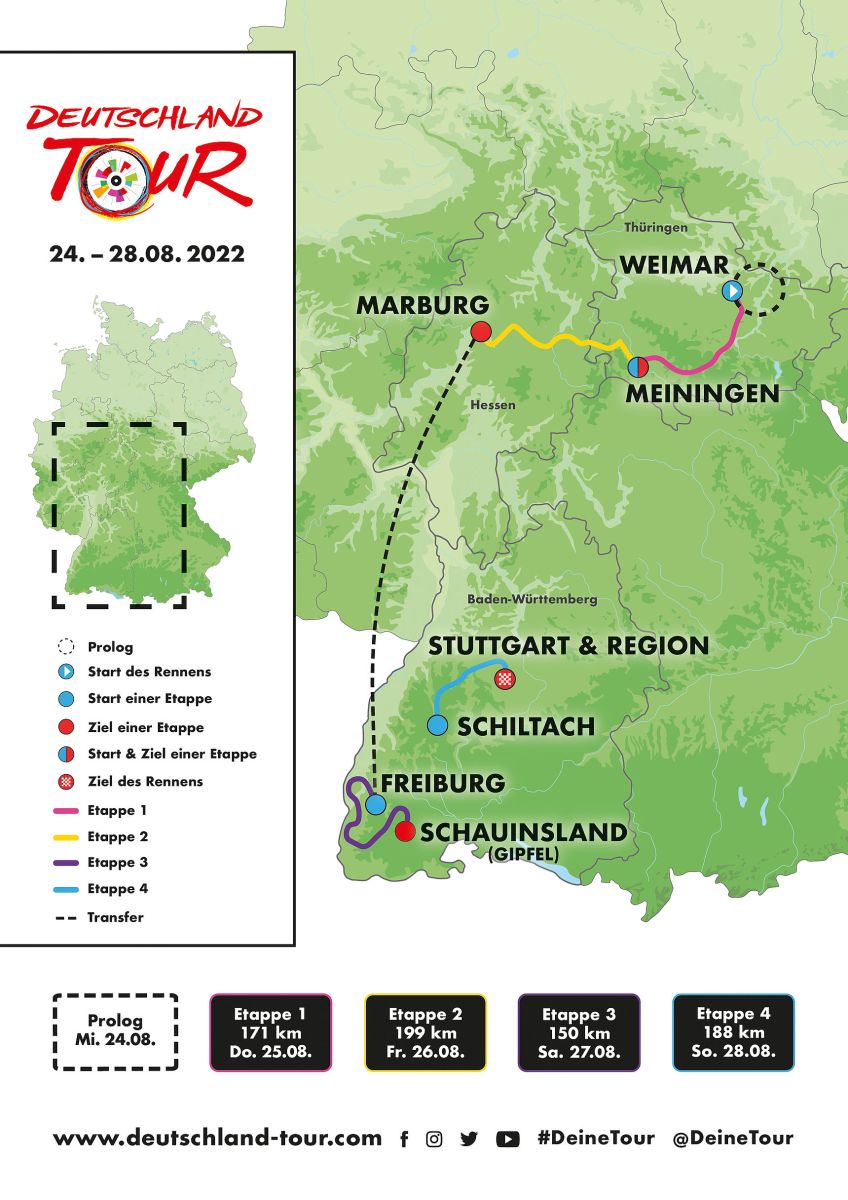 Le parcours du Deutschland Tour 2022.
