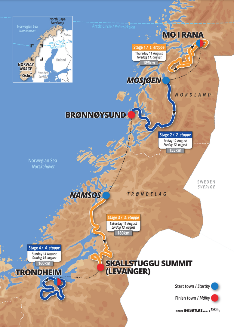 parcours etapes arctic race of norway 2022