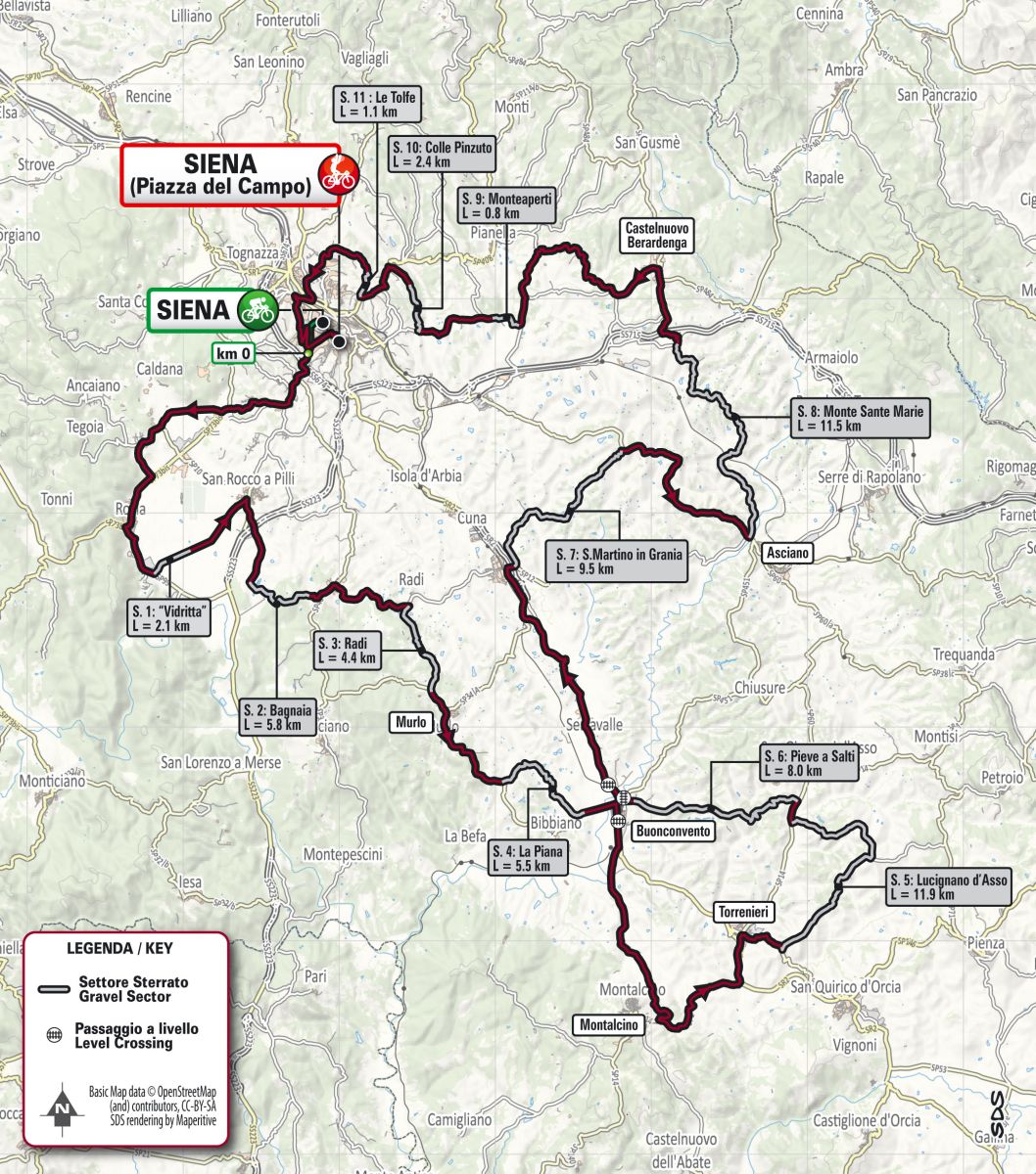 parcours strade bianche homme 2022