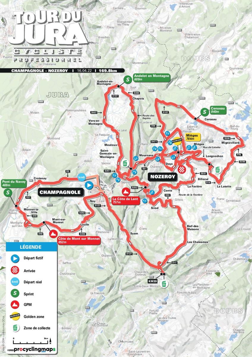 Parcours Tour du Jura 2022.