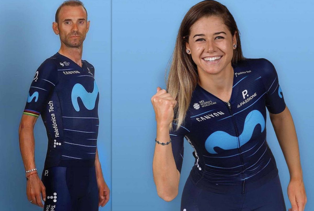 Sara Martin et Alejandro Valverde présentent le nouveau maillot Movistar