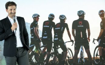 Fabian Cancellara lors de la présentation se son équipe Tudor Pro Cycling Team.