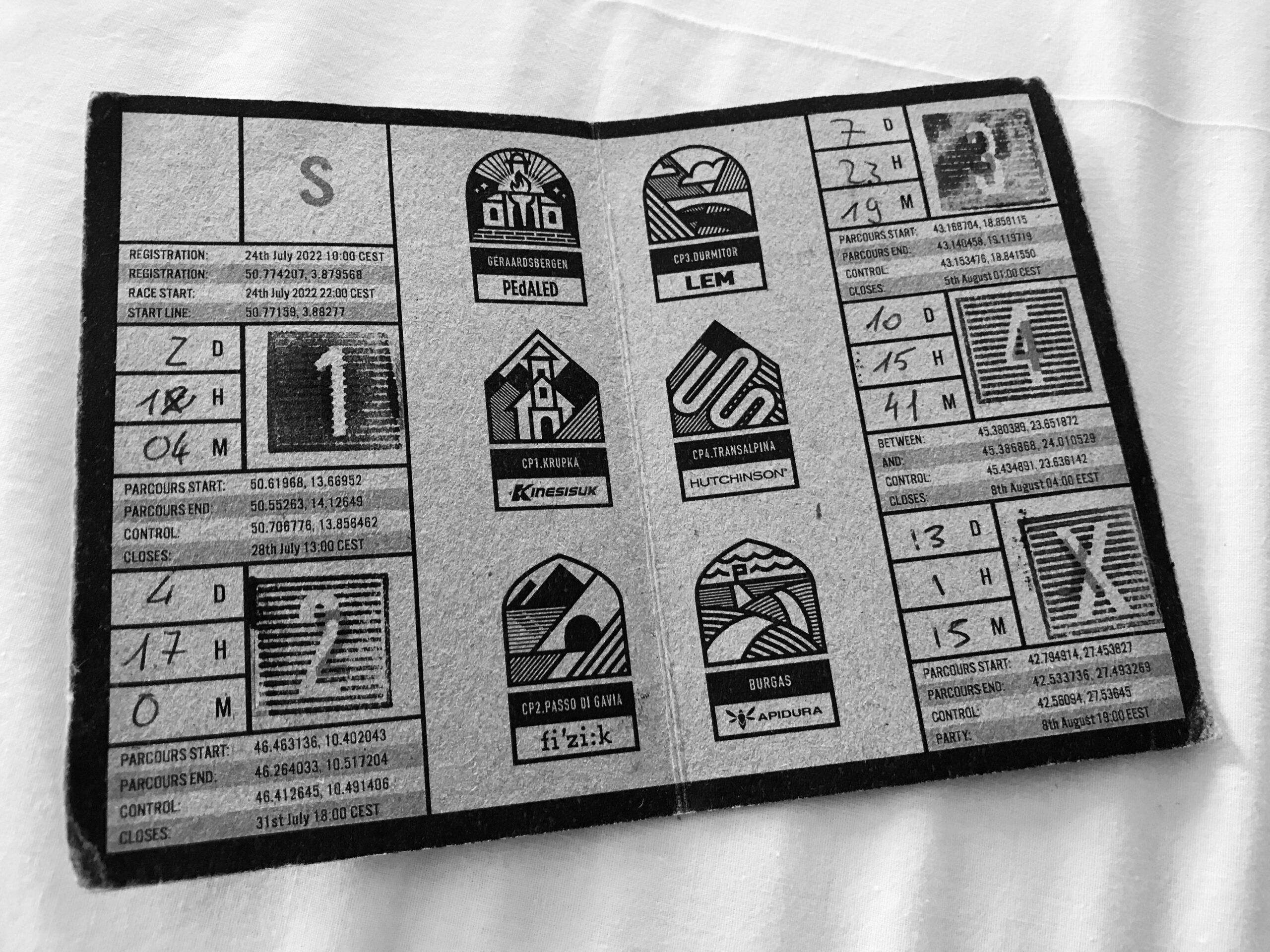 Le carnet de route que les participants doivent compléter à chaque checkpoint / Crédits : Rodrigue Lombard