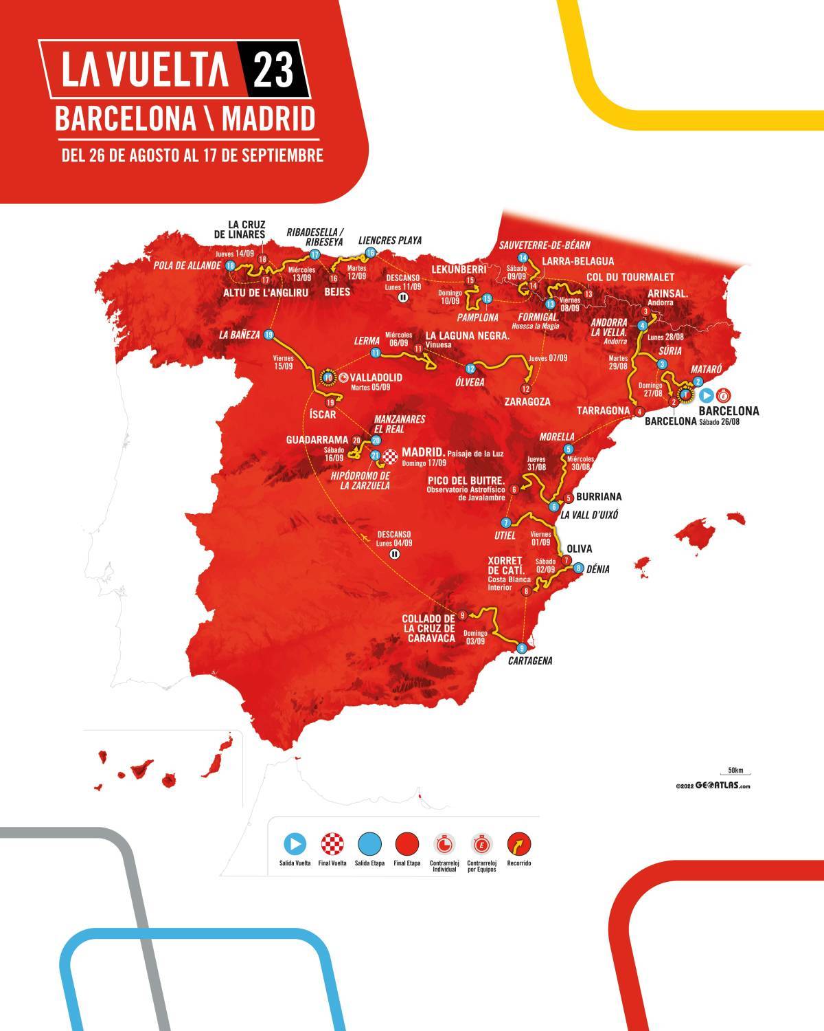 Le parcours et les étapes de La Vuelta 2023 en détails Velo 101