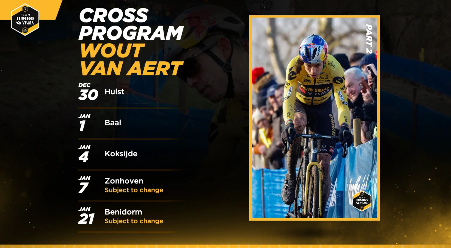 Cyclocross le calendrier restreint de Wout Van Aert Velo 101