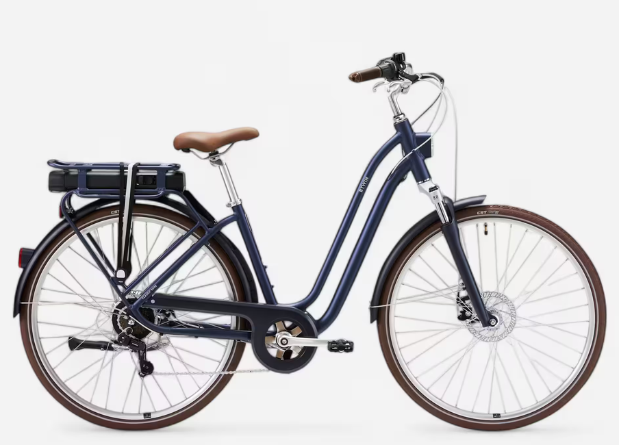 VELO DE VILLE ELECTRIQUE ELOPS 900 E CADRE BAS BLEU FONCE